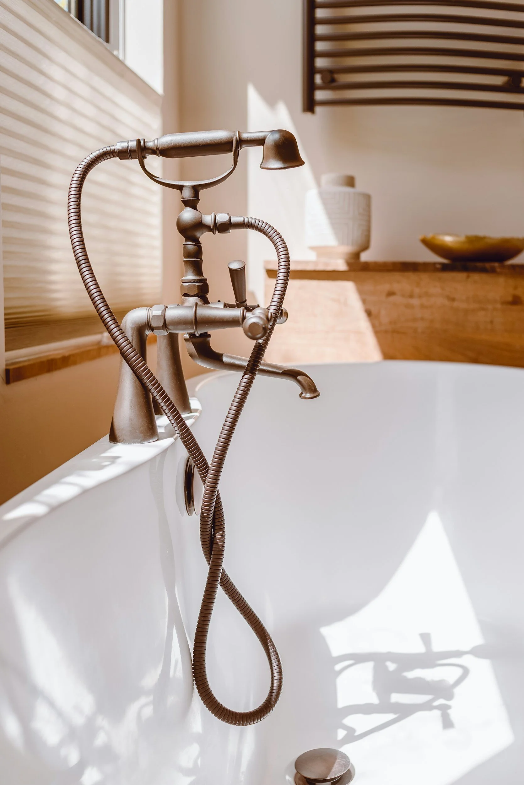 Standing tub faucet installation